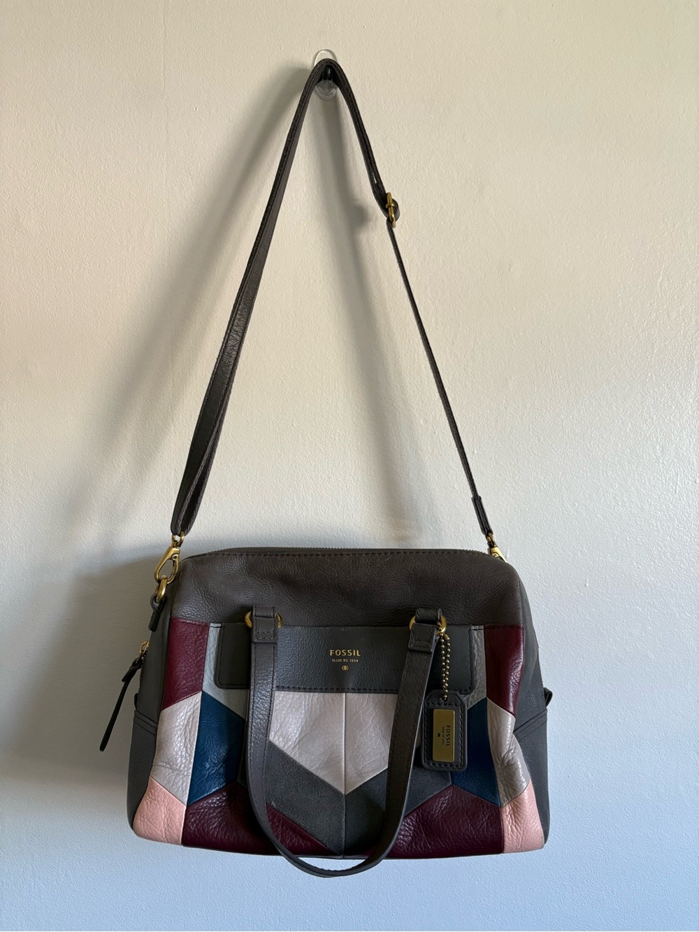 Fossil Amanda Multi-Color Leather Satchel Bag